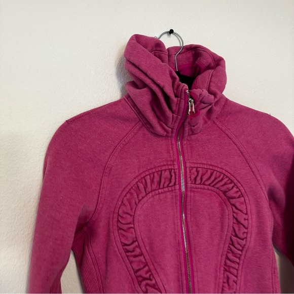 Lululemon Cuddle Up Full Zip Jacket Sparkly Pink Size 2 Women’s Side Pockets - Picture 5 of 14